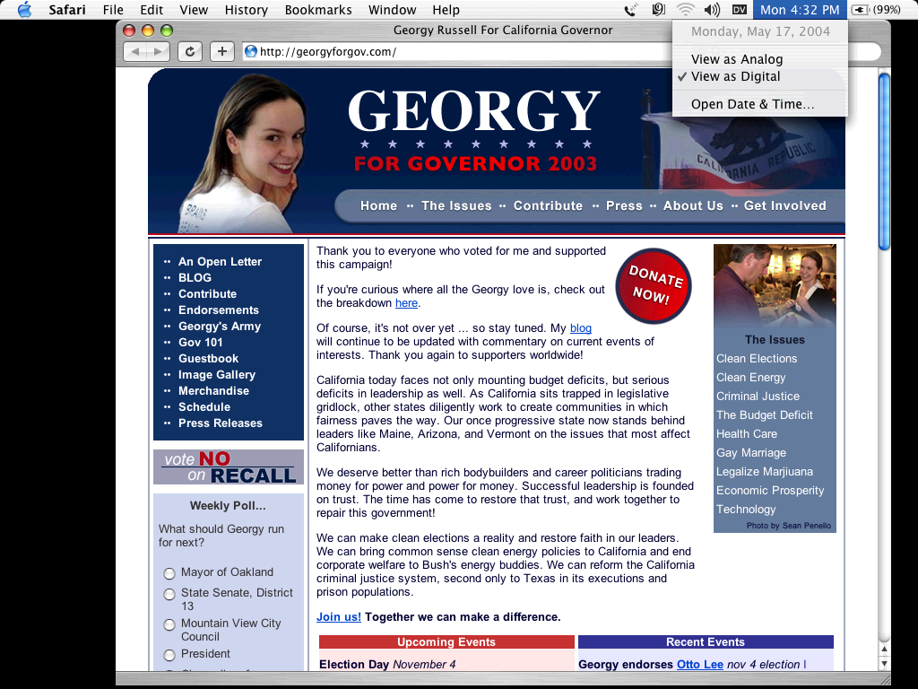 GeorgyForGov.com screenshot 2004-05-17
