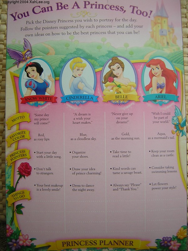 princesses planner