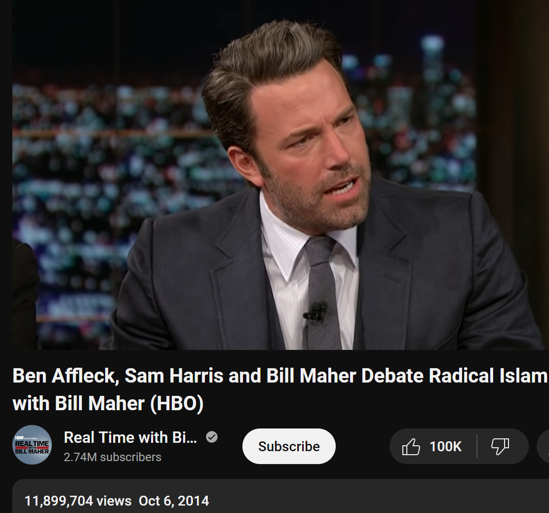 Ben Afflect islamphobia 2014