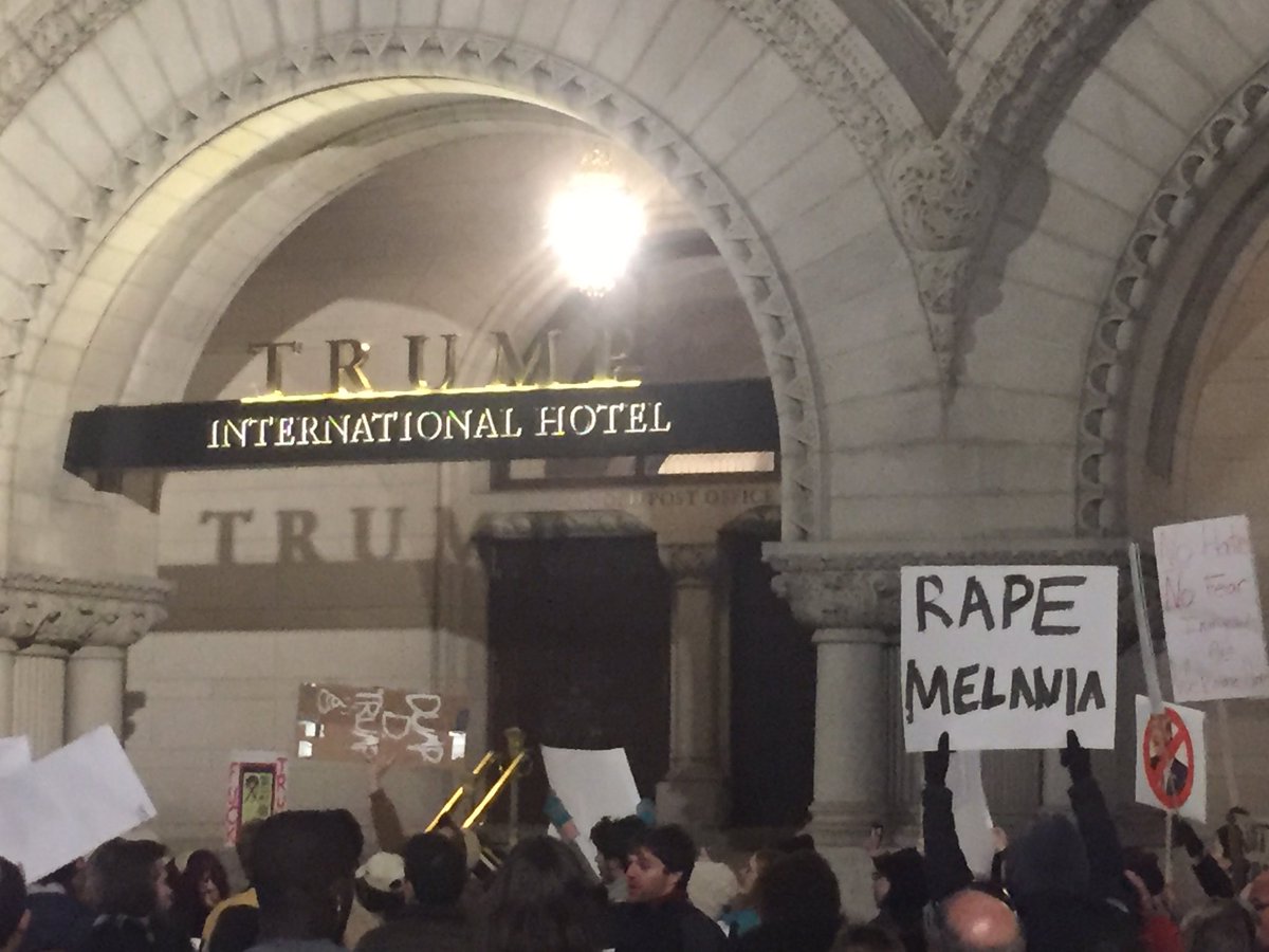 DC Trump protestor Rape Melania sign 2016-11-13