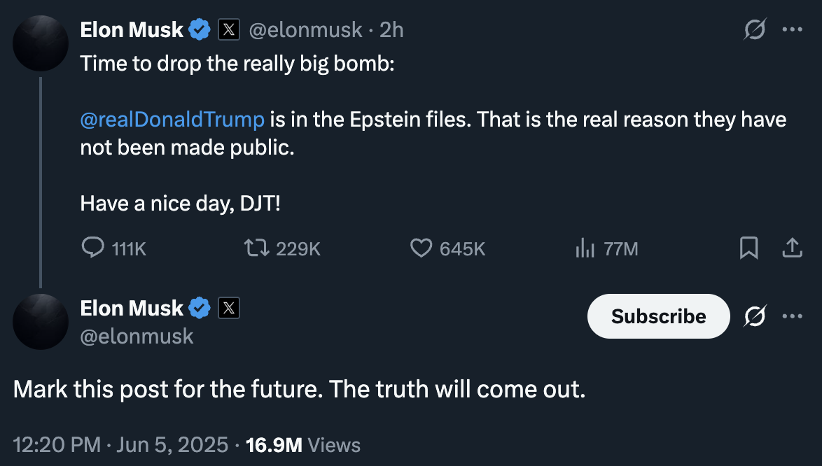 Elon Musk on Trump 2025-06-05 Y3dKW