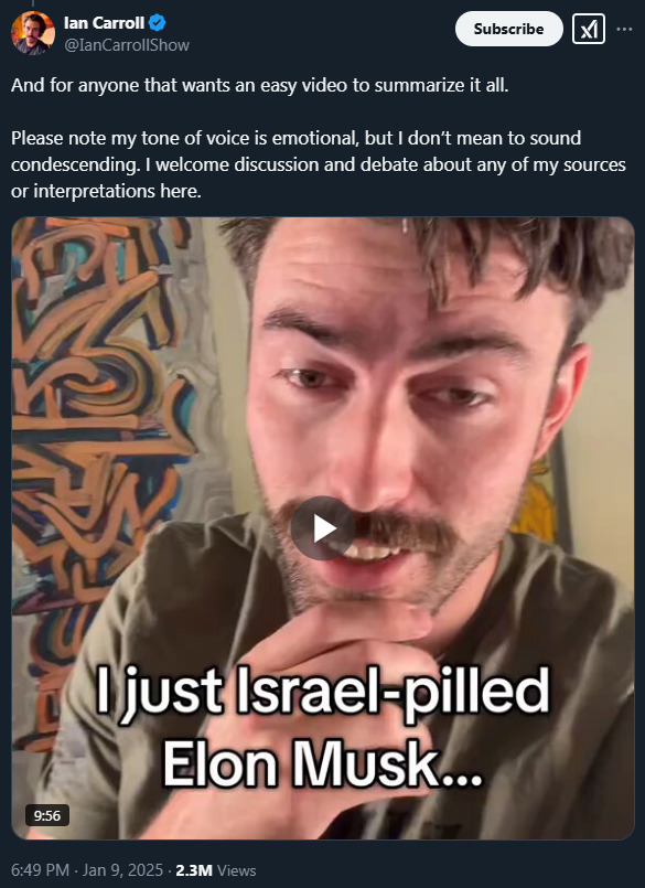 Ian Carroll Israel 2025-01-09 2025-02-08 XfTcC