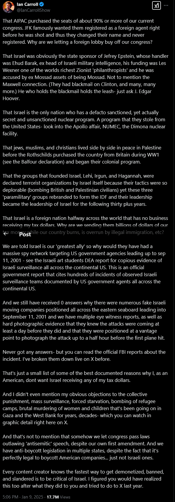 Ian Carroll Israel 2025-01-09 wGGDr