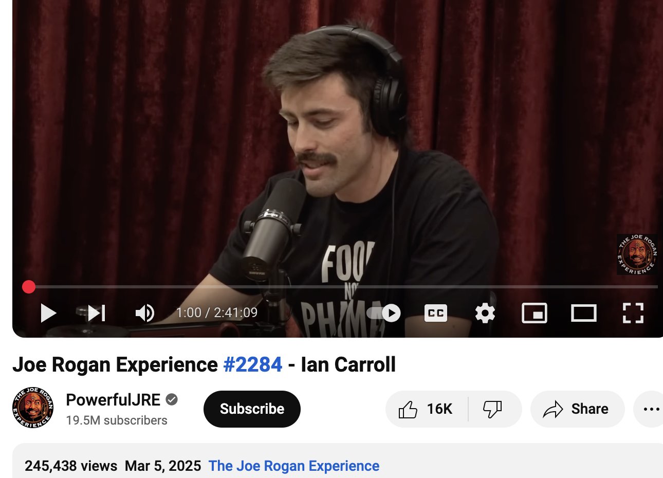 Joe Rogan Interviews Ian Carroll 2025-03-05