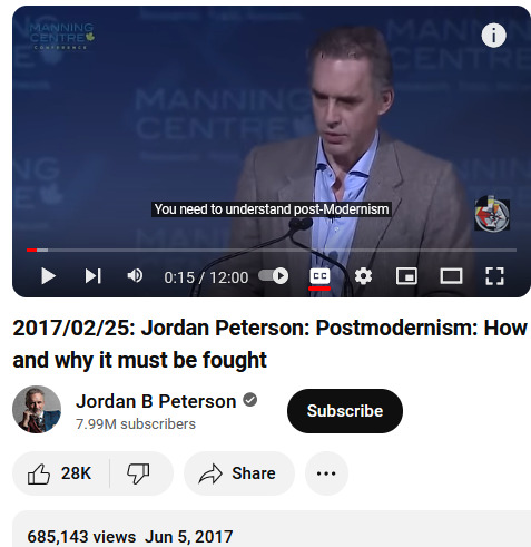 Jordan Peterson Postmodernism pcrs