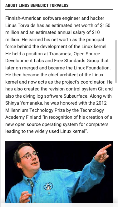 Linus Torvalds salary 2020-07-29 RVmsC