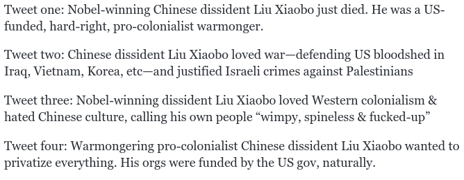 Liu Xiaobo warmonger 2017 07 27