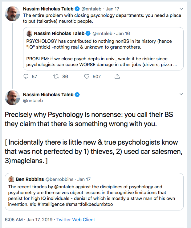 Nassim Nicholas Taleb psychology 2019-01-17 bvvtb