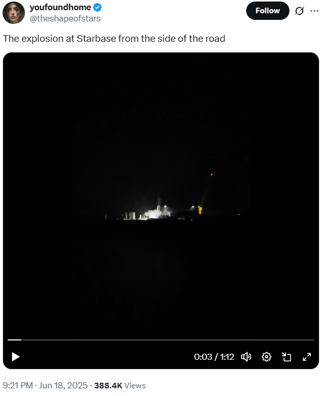 SpaceX Starship 36 explodes 2025-06-19 2114f