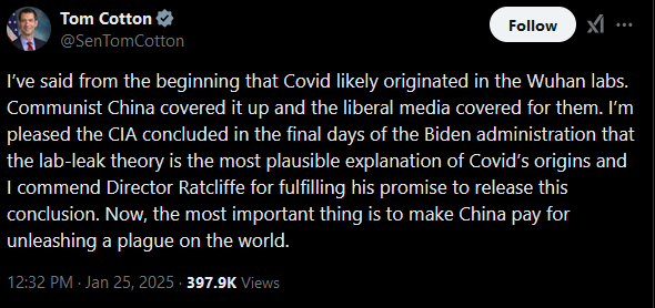 Tom Cotton ccp covid 2025-01-26 094909