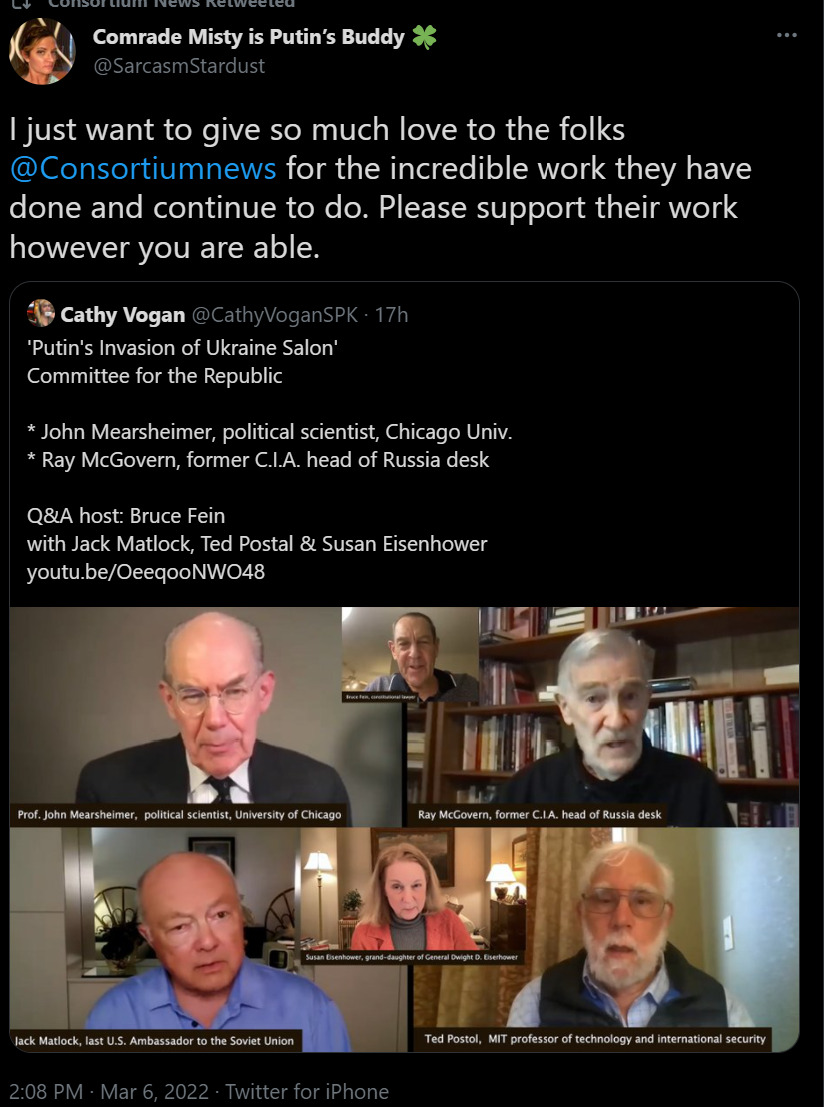 Ukraine Ray McGovern John Mearsheimer 2022-03 Gkfvf