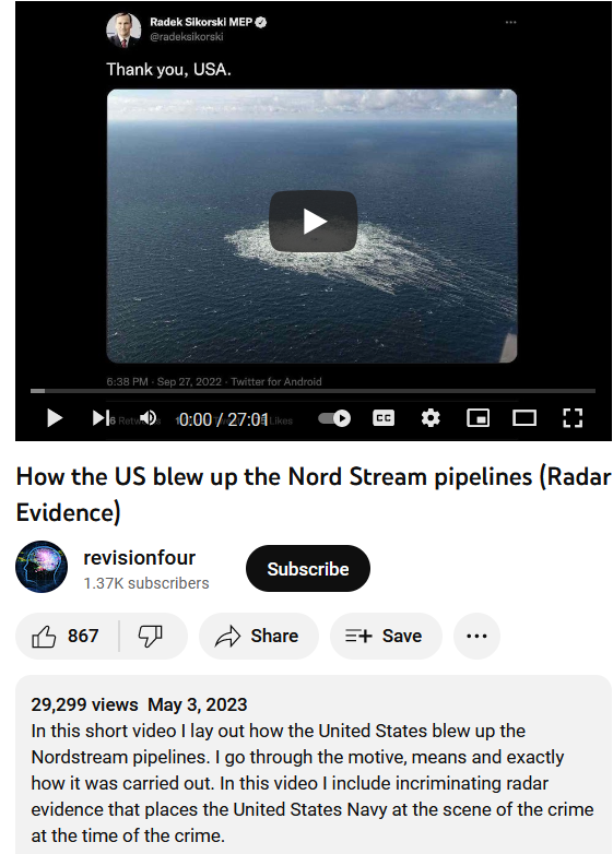 YouTube revisionfour Nord Stream 2023-05-27