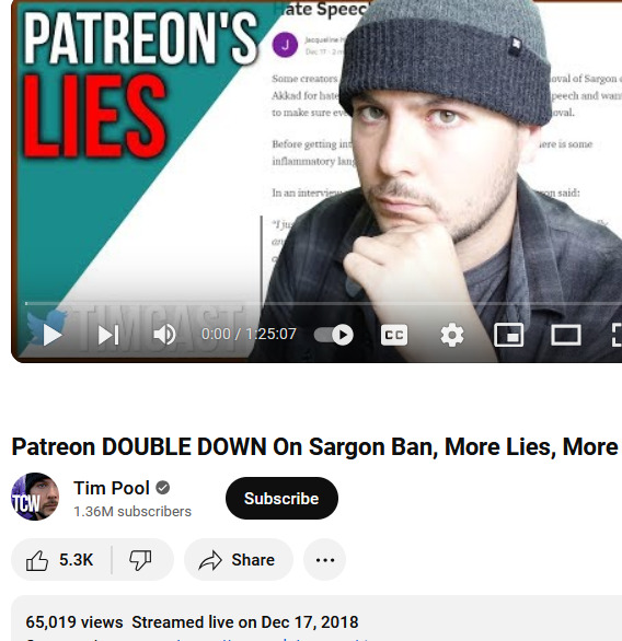 patreon lie tim pool psvwG