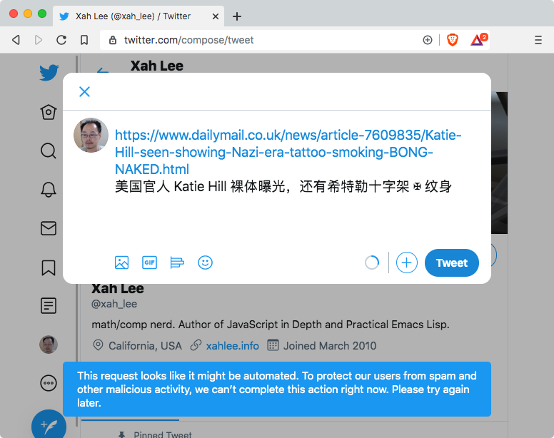 twitter censorship u is bot 2019-10-25 b84tk