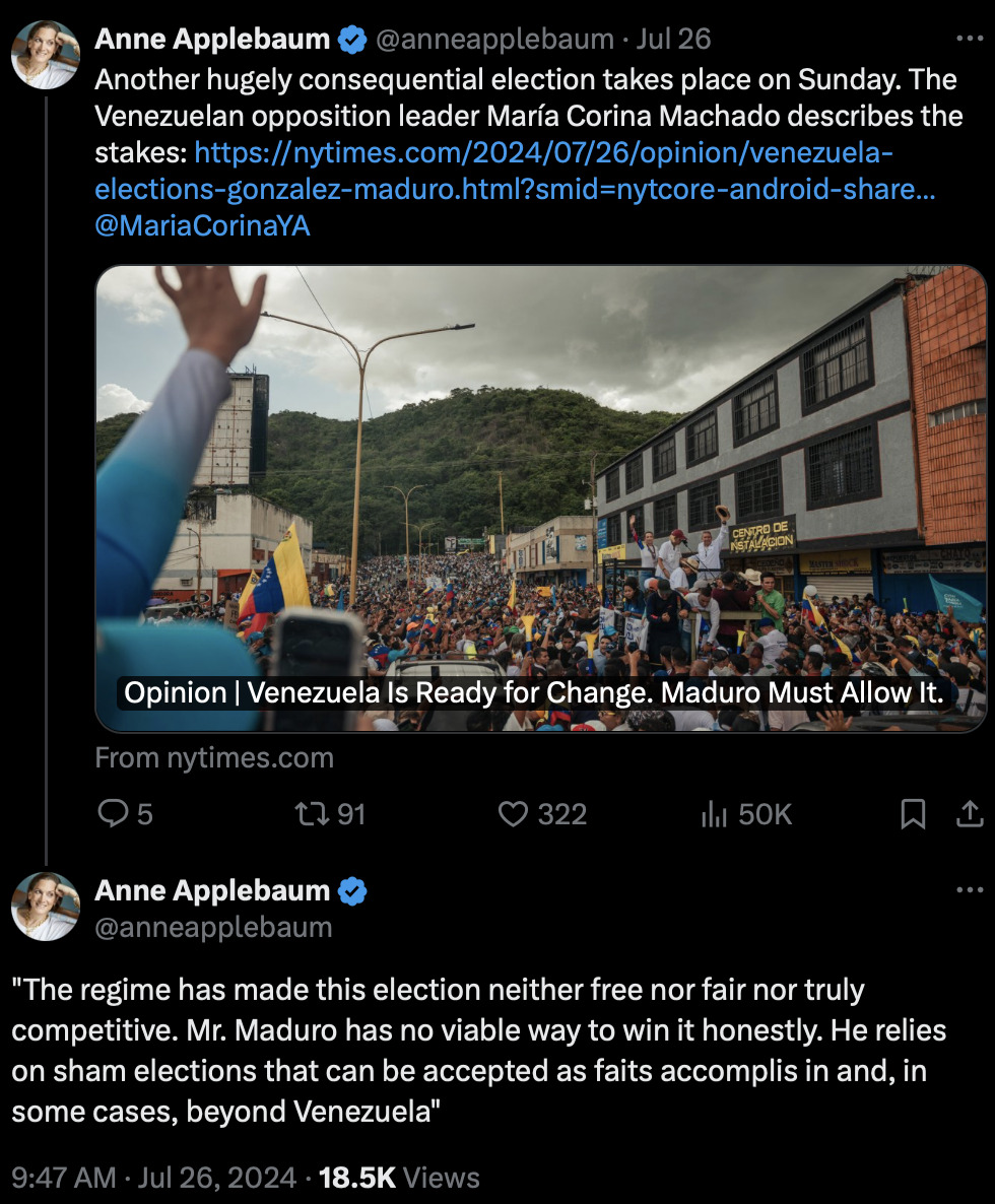 Venezuela Election Anne Applebaum 2024-07-27 bsBkC