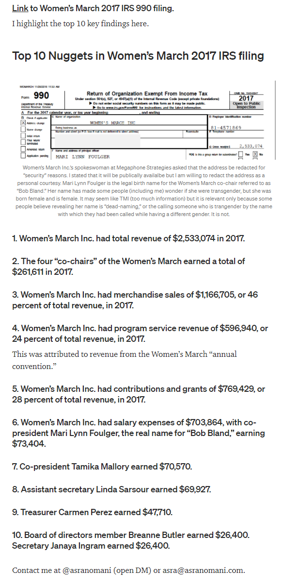 womens march money scam 2018-11-29 yPDZ