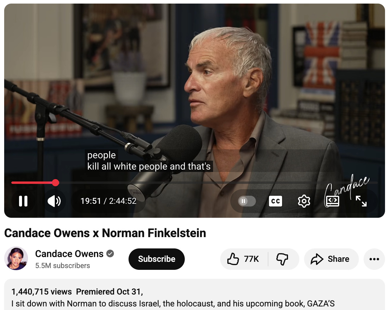 Candace Owens Norman Finkelstein 2025-11-03 TBVJ9