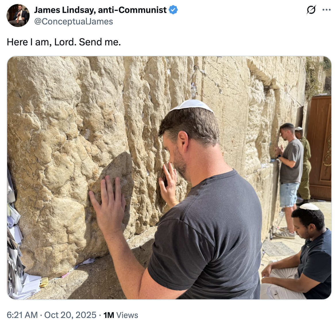 James Lindsay Israel Wall 2025-10-20