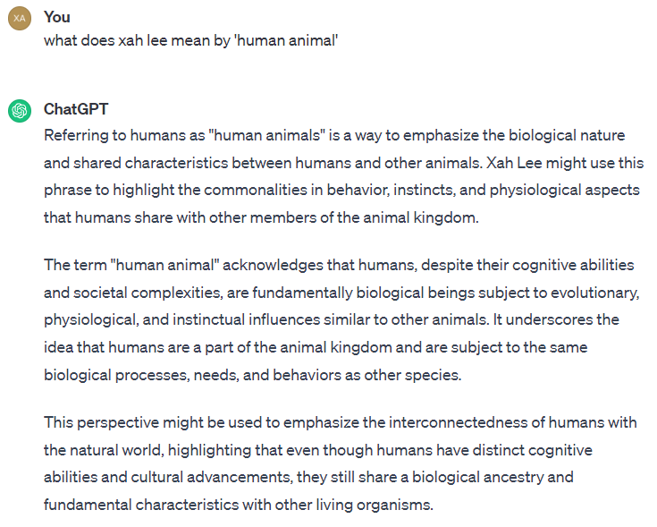 chatgpt human animal 2023-11-30