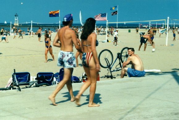flag bikini at beach