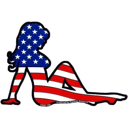 US flag girl sticker
