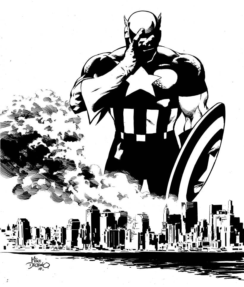 Captain America-Twin Tower, by Mike Deodatocap