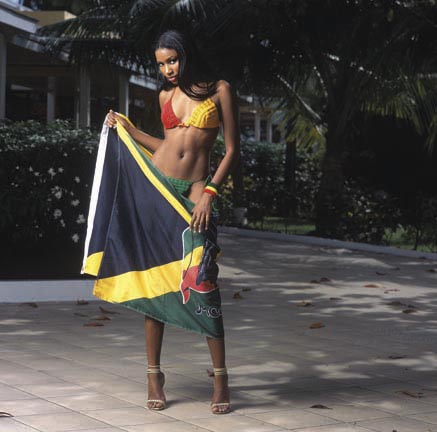 Jamaica flag girl