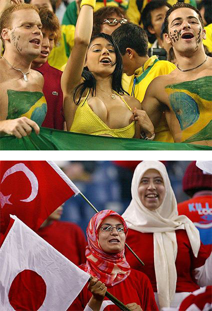 Brazilian fans and Turkish fans