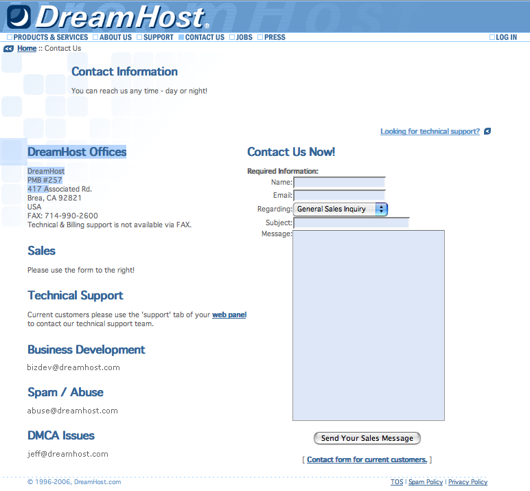 dreamhost site
