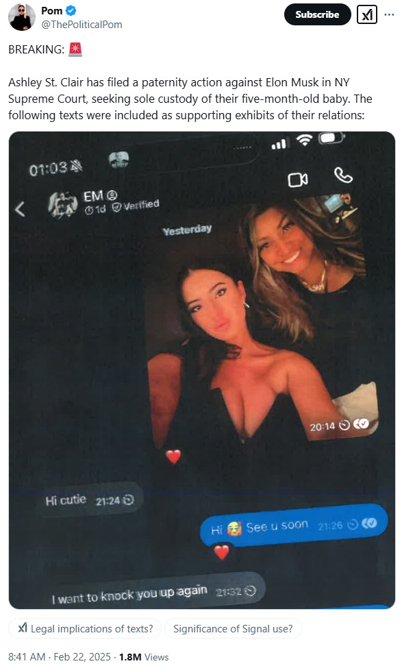 Ashley St Clair Elon 2025-02-23 18abc