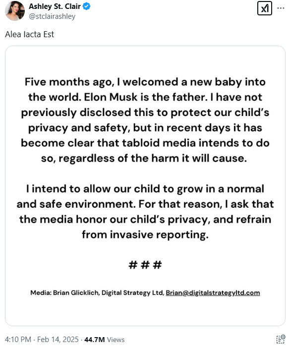 Ashley St Clair Elon Musk 2025-02-16 bwJCT