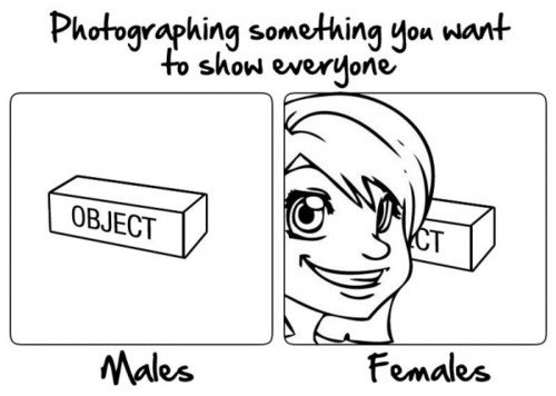 male vs female photo object