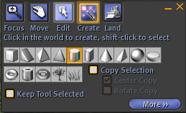the Edit window, with Create tab selected