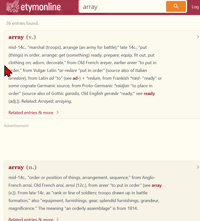 array etymology 2026-01-27 236da
