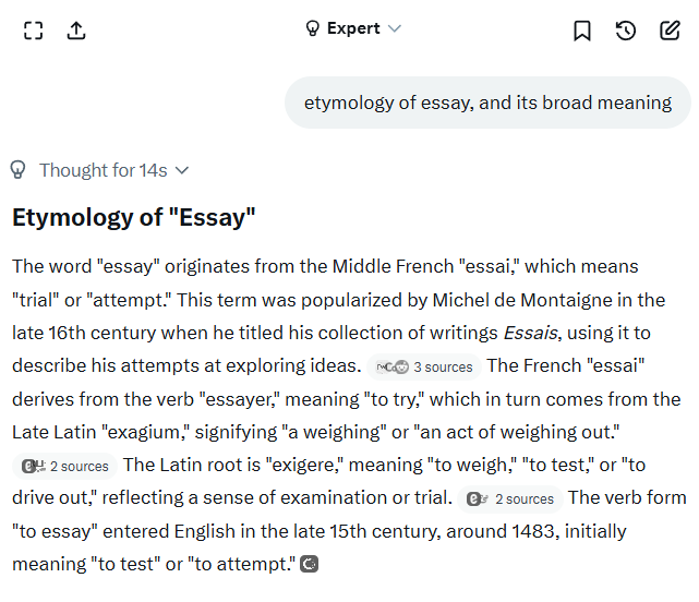 etymology of essay 2025-09-14 25cc2