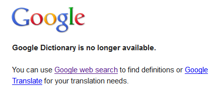 google dictionary dead screenshot