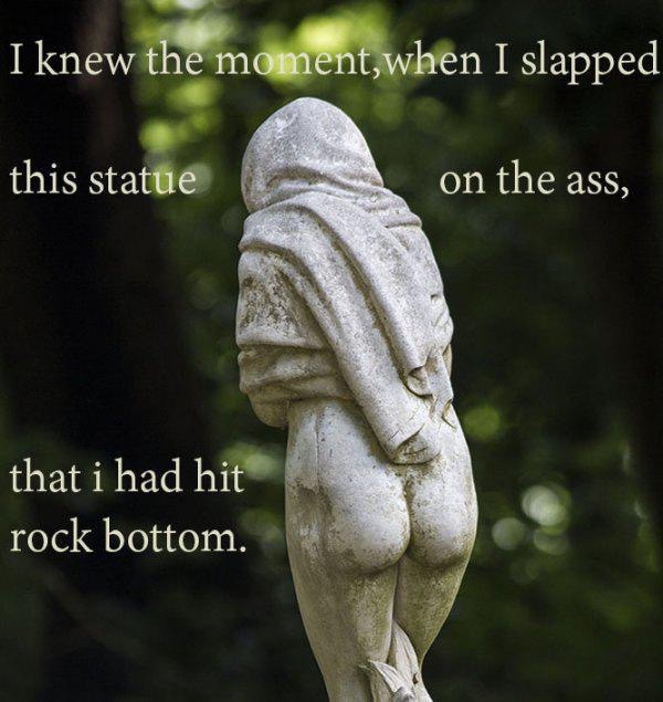 hit statue rock bottom