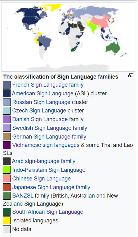 sign languages map 2021