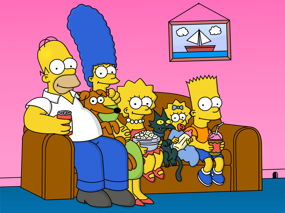 the Simpsons family couch