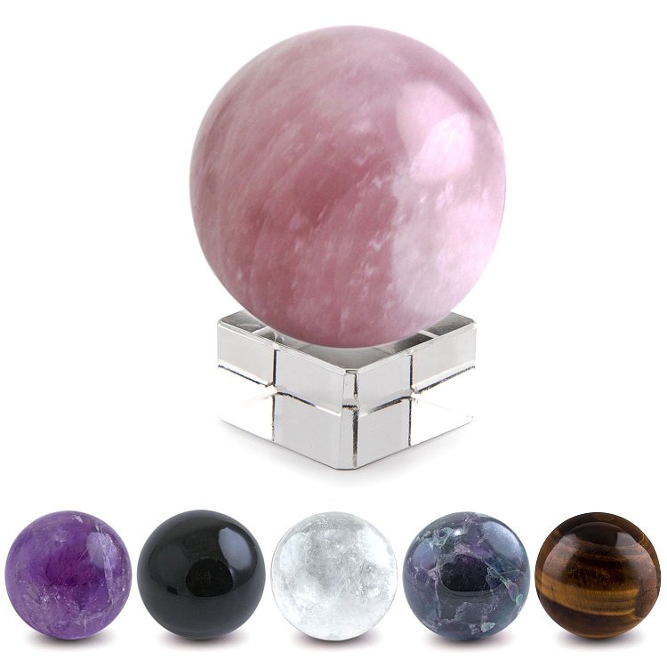 rose quartz 1.25 inch sphere ball-s