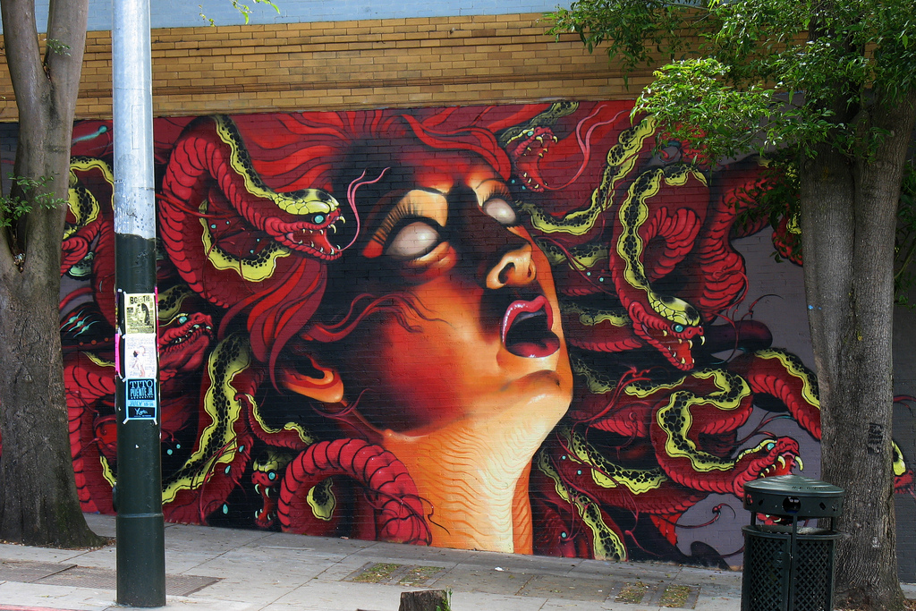 medusa mural on Haight-Ashbury 2011-07-09