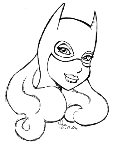 batgirl head line art 0000xdkk