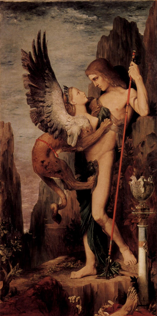 Oedipus and the Sphinx-Gustave Moreau