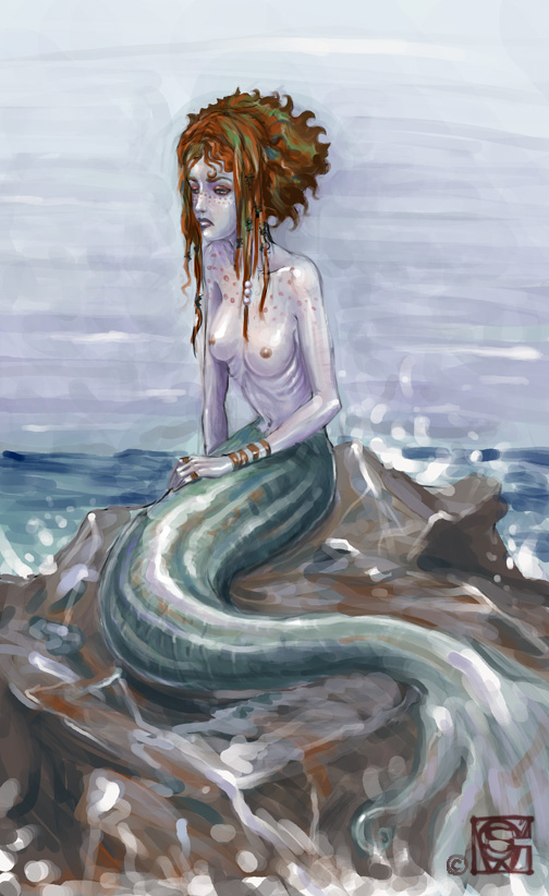 painting “meloncholy mermaid”